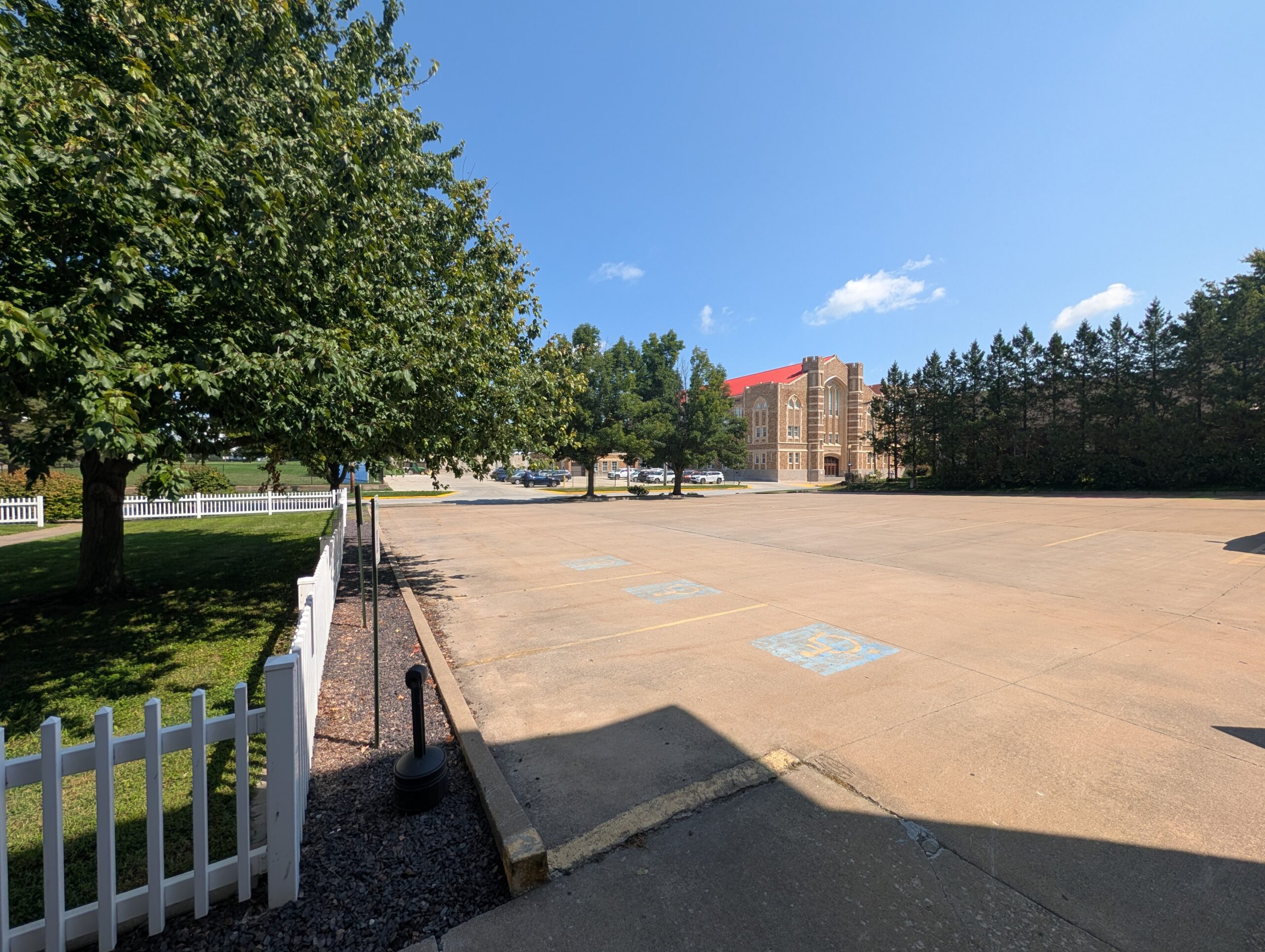 Parking lot behind the church